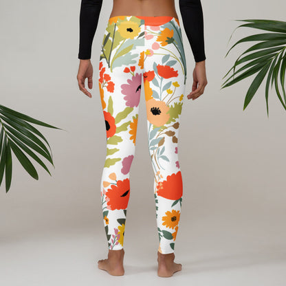 Image: Women's Wildflower Leggings with dainty wild bloom patterns, made for those who love botanical prints and peaceful fashion. These floral leggings are great for yoga, nature strolls, or everyday lounging. A go to gift for flower lovers or cottagecore fans, the leggings provide a flattering fit in XS to XL sizes and pair well with cozy sweaters or casual tees, by jaecrece.