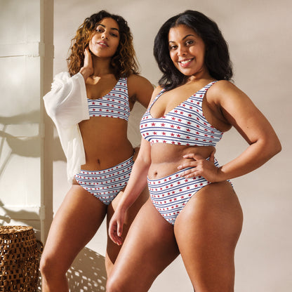 Stars & Stripes Forever Recycled High-Waisted Bikini