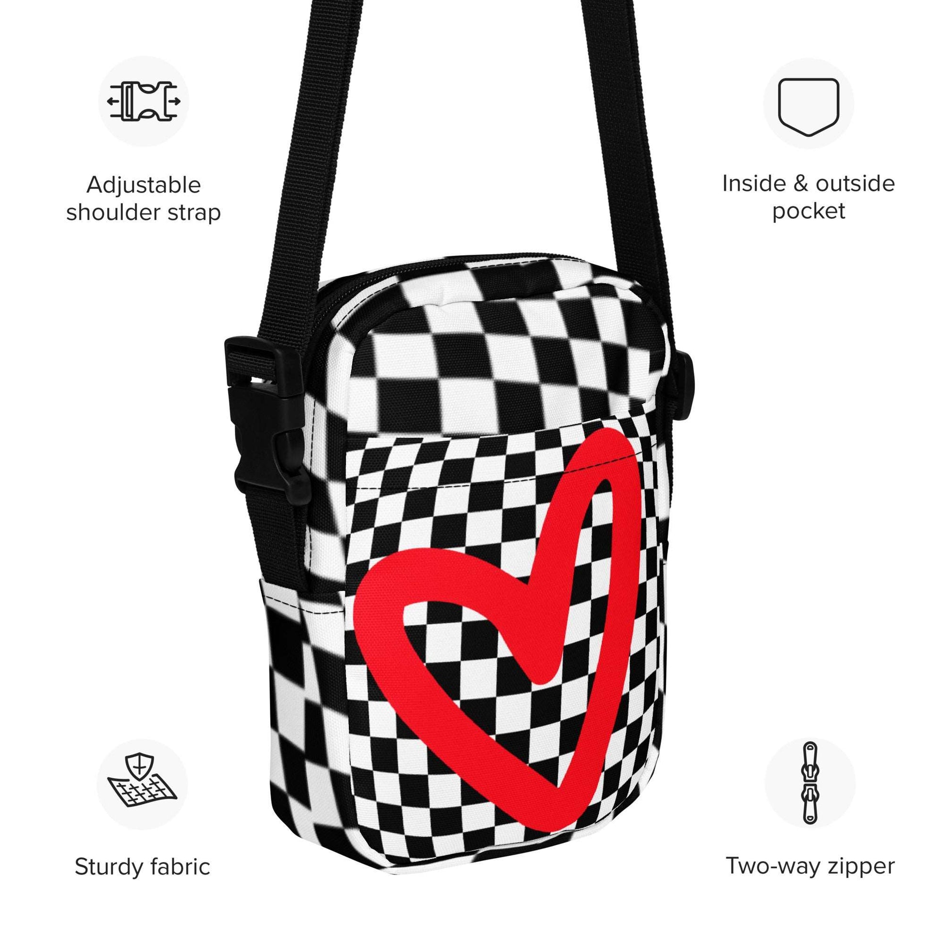 Checkerboard Love Utility Crossbody Bag