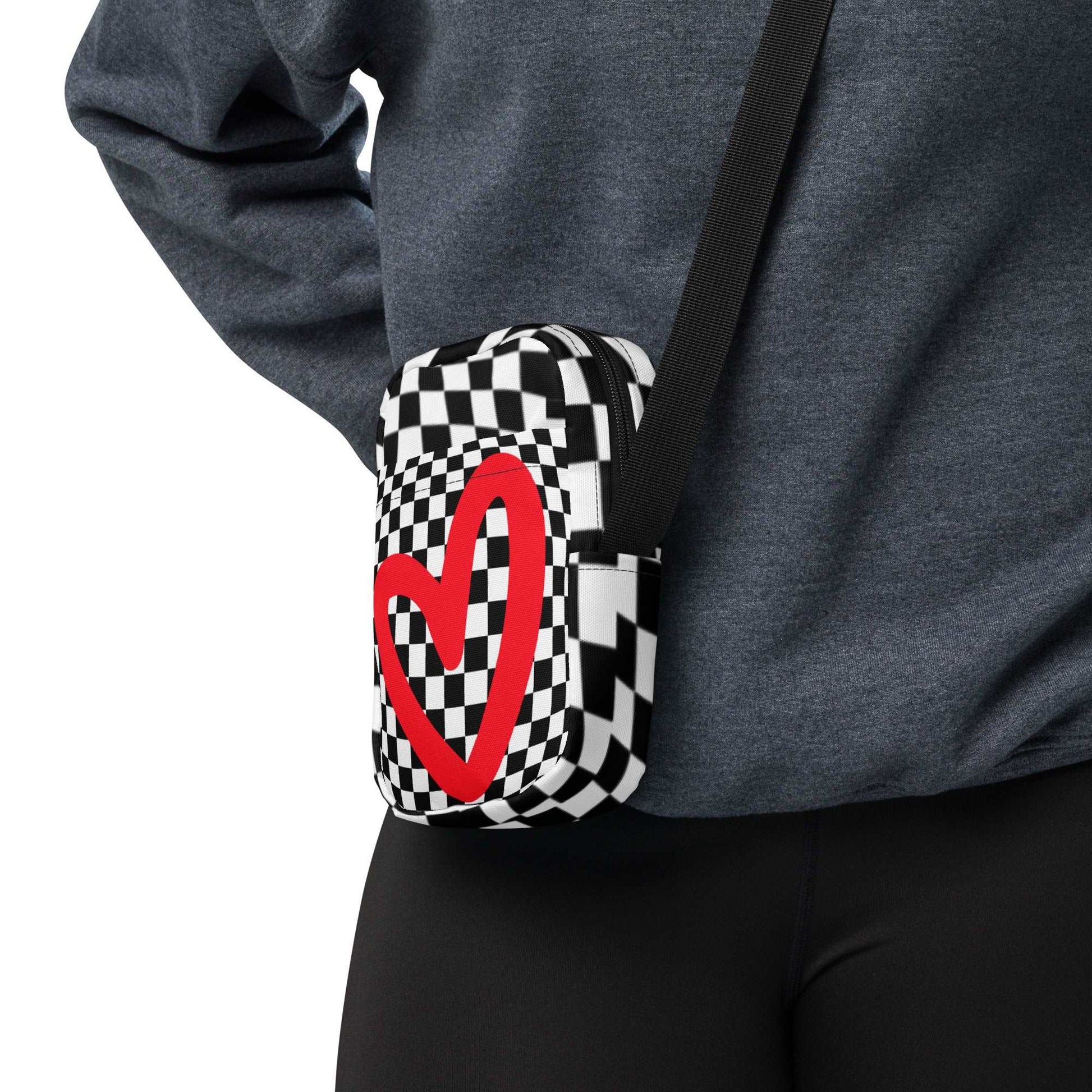 Checkerboard Love Utility Crossbody Bag