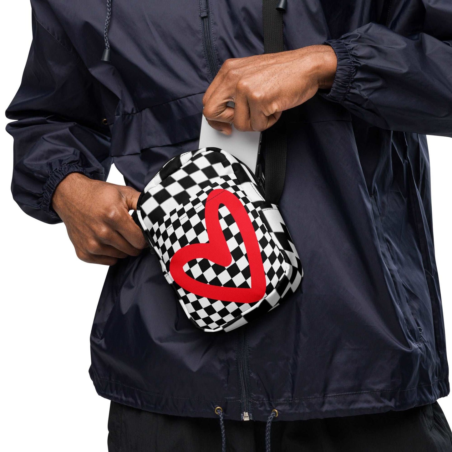 Checkerboard Love Utility Crossbody Bag