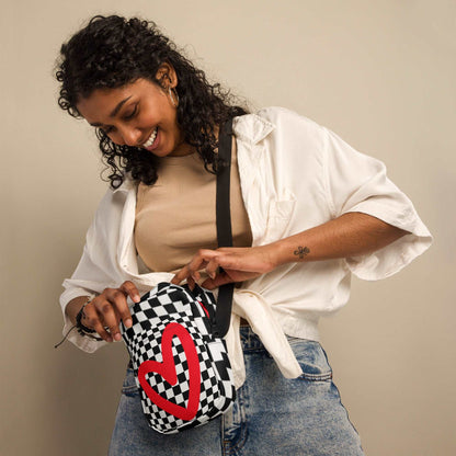 Checkerboard Love Utility Crossbody Bag