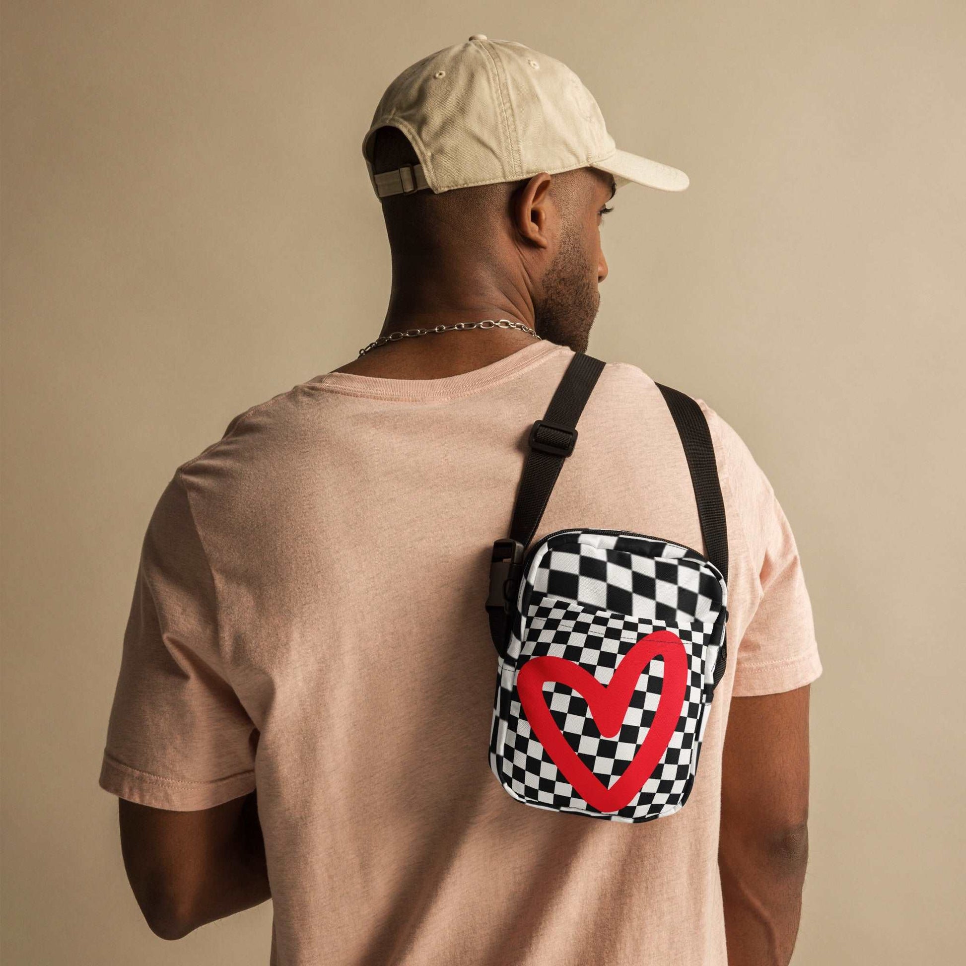 Checkerboard Love Utility Crossbody Bag