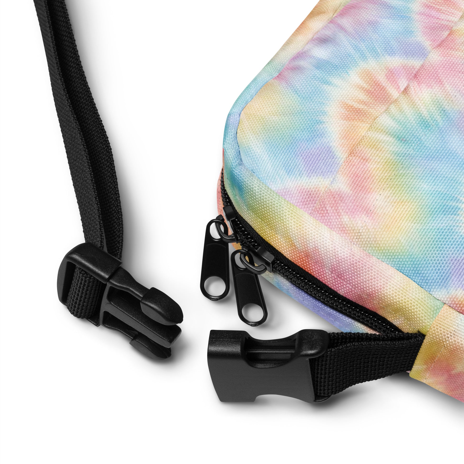 Pastel tie dye utility canvas crossbody bag, by jaecrece.com