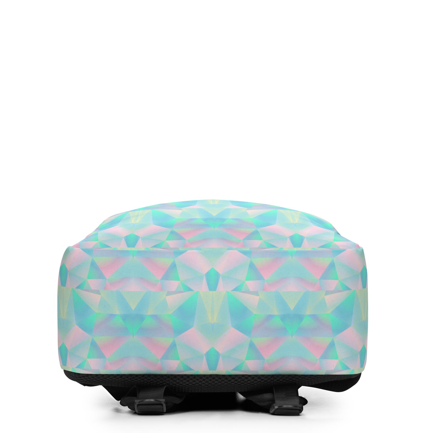 blue geometric prisms school backpack