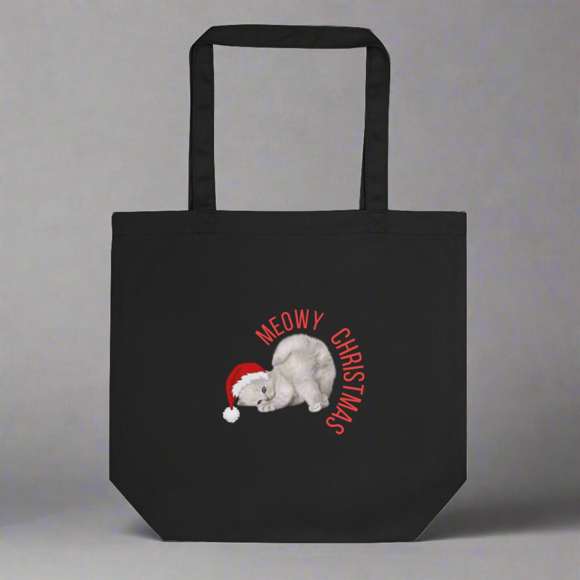 Meowy Christmas Eco Tote Bag - jaecrece