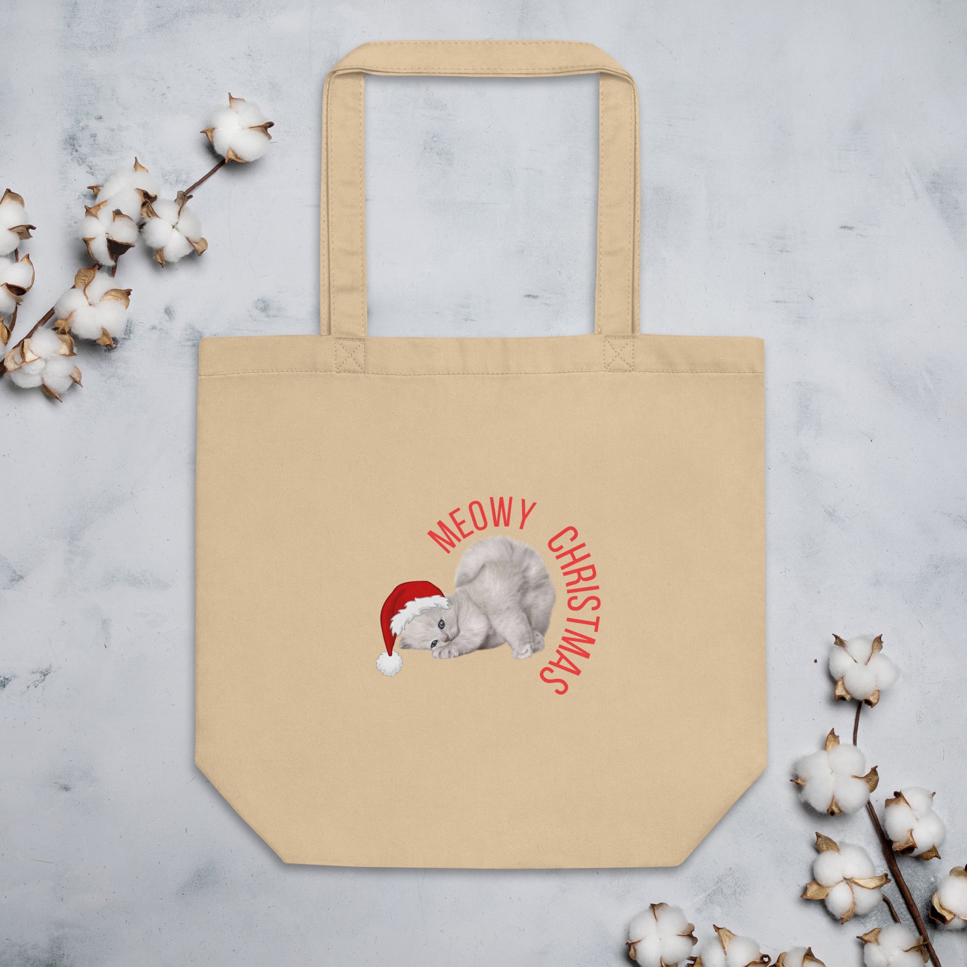 Meowy Christmas Eco Tote Bag - jaecrece