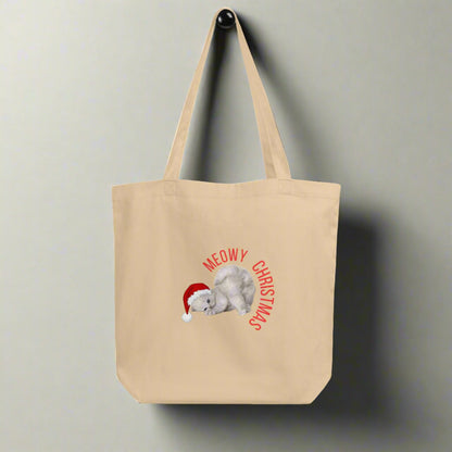 Meowy Christmas Eco Tote Bag - jaecrece