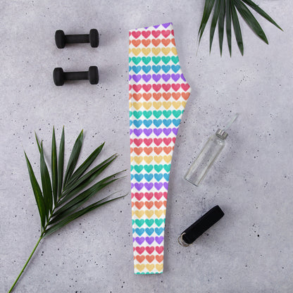 Our Women’s Rainbow Hearts Leggings are made for standing out. With a mid-rise fit and rainbow heart pattern, these full-length leggings are a must-have for Pride events, fun runs, or school drop-offs with flair. The stretchy microfiber fabric stays vibrant and comfortable all day. Family matching sets available for colorful toddler and youth coordination.