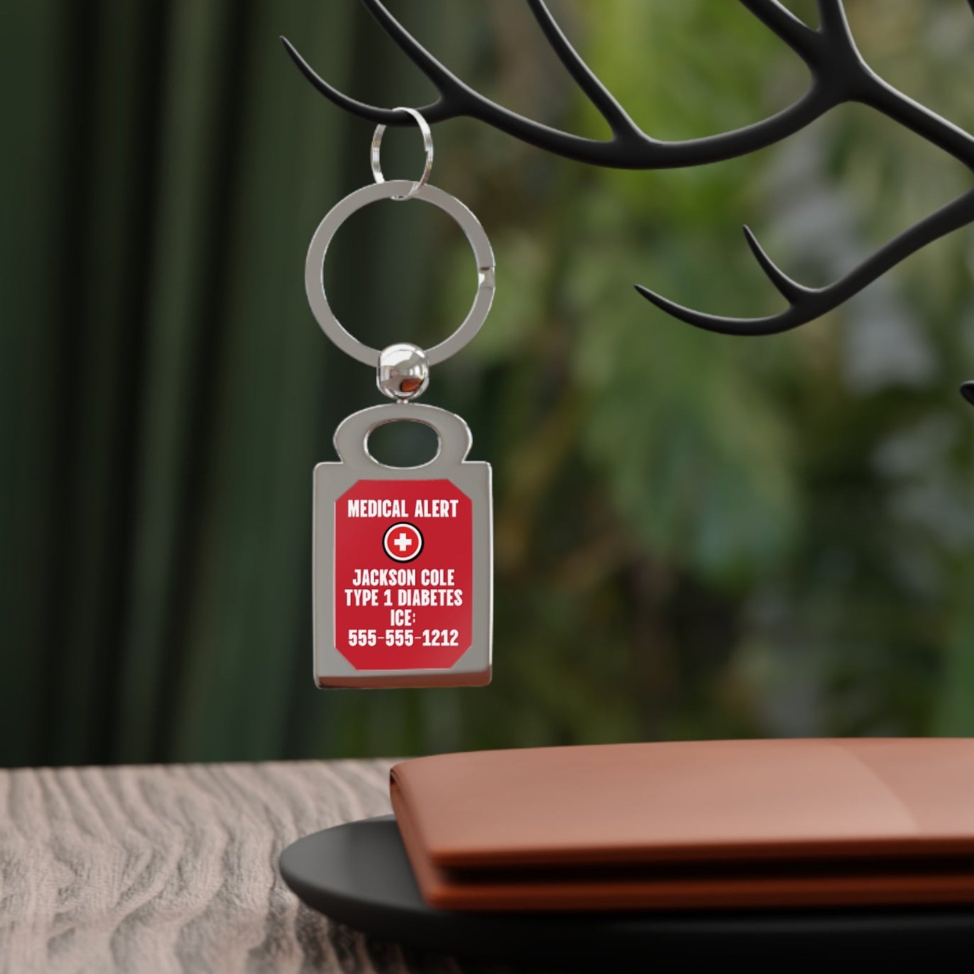 Type 1 diabetes medical alert keychain charm