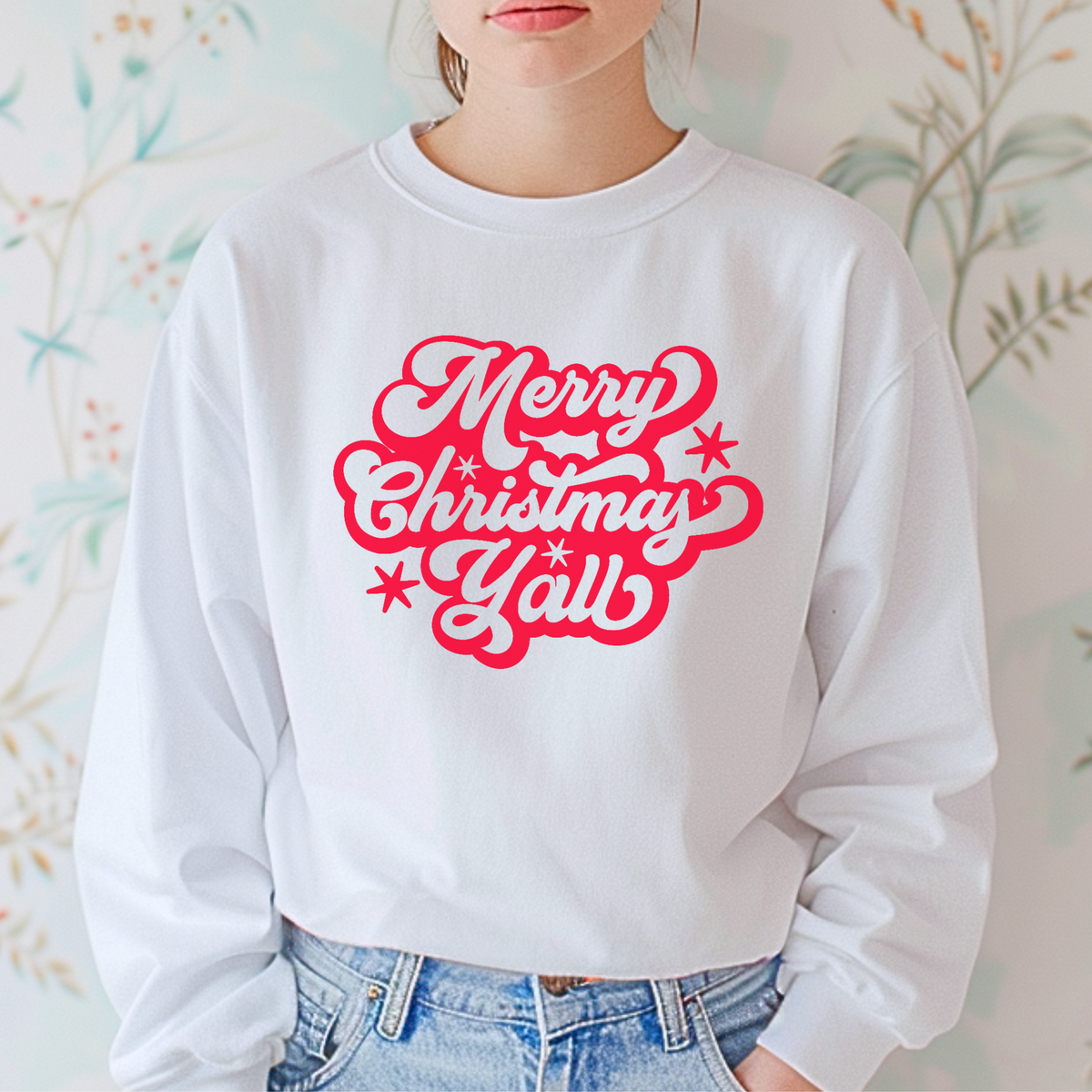 Stay cozy this holiday season with the adult-sized Merry Christmas Y’all sweatshirt, a soft fleece crewneck from Gildan featuring festive red script. This matching family Christmas sweatshirt pairs perfectly with child sizes, making it a top pick for group photos and seasonal memories. It’s a must-have southern holiday sweatshirt for stylish parents, relatives, or anyone who loves holiday spirit.