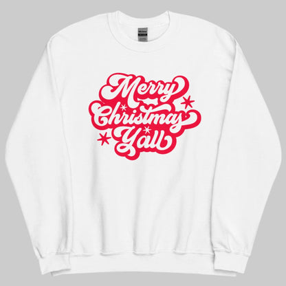 Get holiday-ready with the Merry Christmas Y’all adult sweatshirt, featuring bold red lettering and cozy fleece warmth. This Gildan 18000 crewneck is part of a matching family collection, perfect for parents who want coordinated Christmas looks. Great for parties, holiday cards, and gifting, this sweatshirt brings southern charm and festive joy to your seasonal wardrobe.

