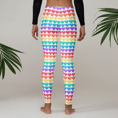 Vivid and expressive, these Women’s Rainbow Hearts Leggings make a joyful statement. Designed with multicolor heart rows, four-way stretch, and a mid-rise waistband, they’re ideal for active days and celebratory nights. Pair them with matching styles for kids and toddlers for family coordination that’s as unique and bold as you are. Great for Mardi Gras, Pride, and festivals!

