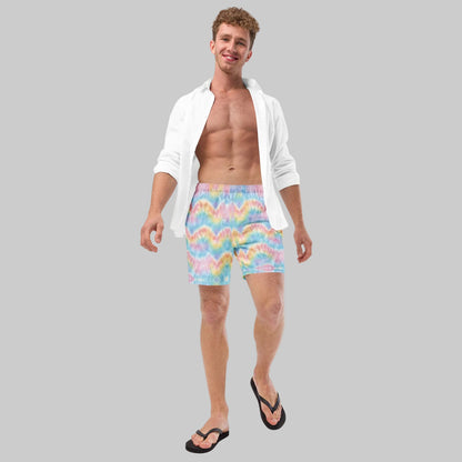 pastel tie dye mens swim shorts