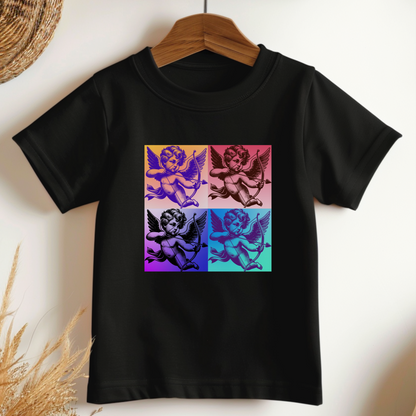 Designed for little ones who love pop culture and retro style, this Pop Art Cupid Toddler T-shirt features a vintage Cupid graphic that brings artsy flair to any outfit. Available in sizes 2T-5T and colors Black, White, and Pink, this t-shirt offers a comfortable fit with breathable fabric and durability for active toddlers. Whether it’s a fun casual look, Valentine’s Day theme, or family matching outfit, this Cupid graphic tee is the perfect way to show off their unique style.