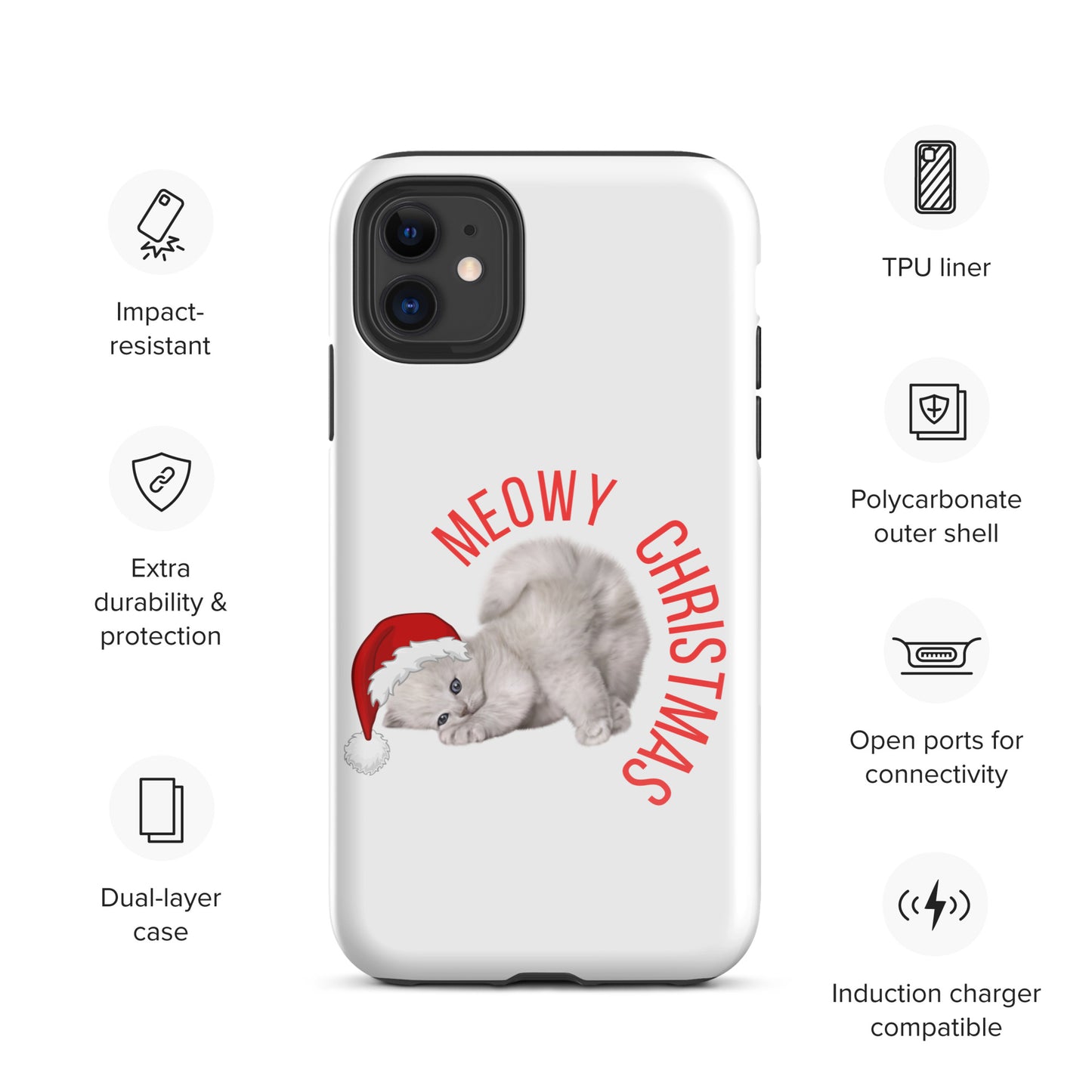 Meowy Christmas Tough Case for iPhone® - jaecrece