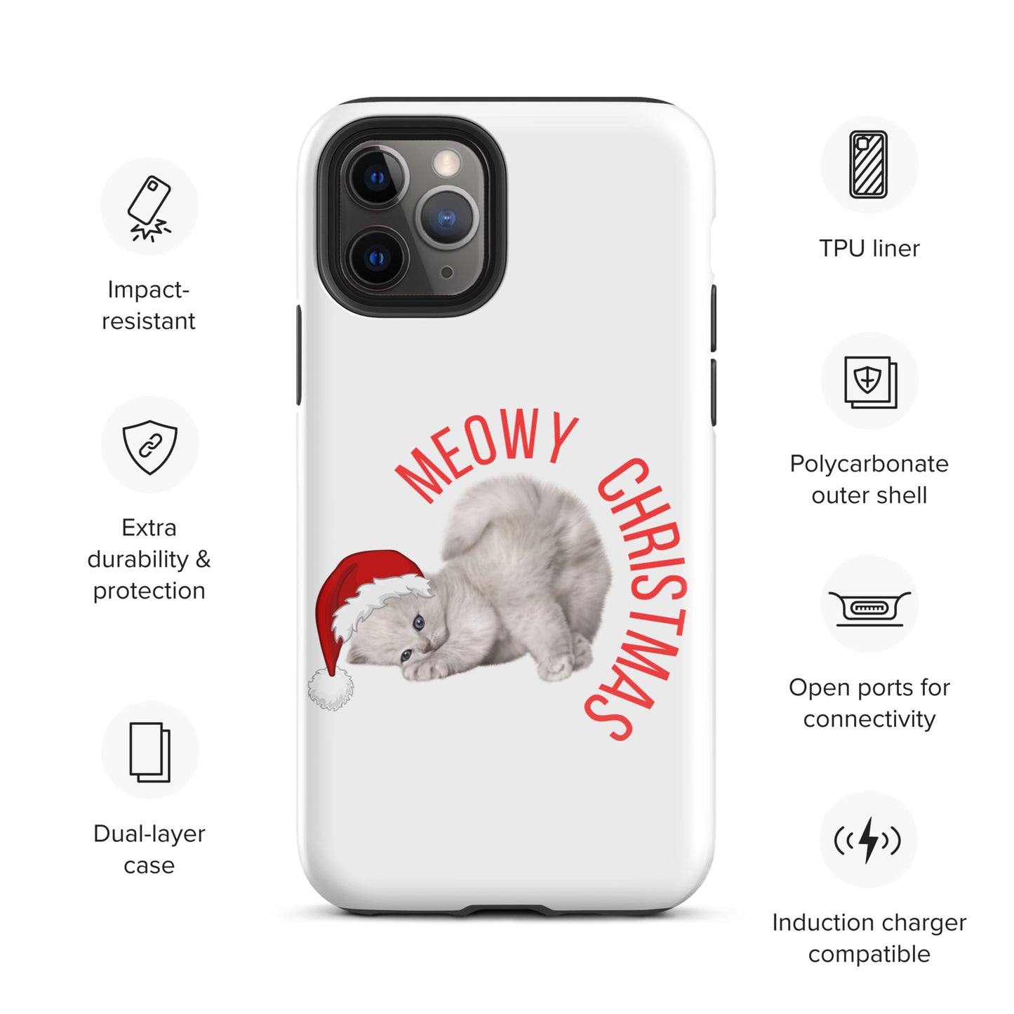 Meowy Christmas Tough Case for iPhone® - jaecrece