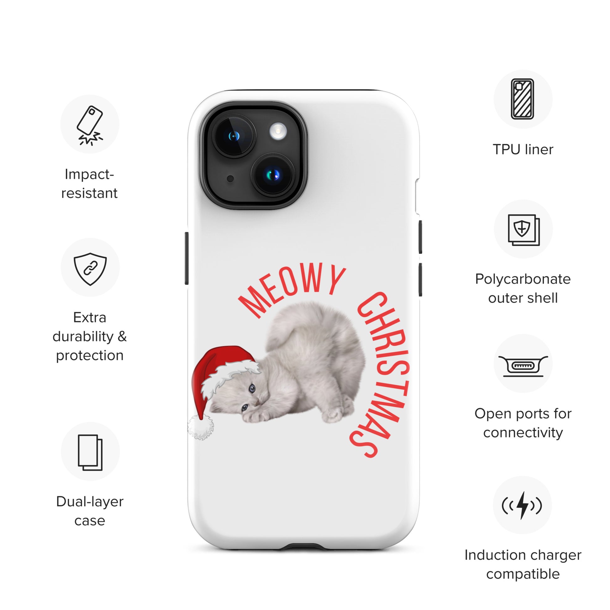 Meowy Christmas Tough Case for iPhone® - jaecrece