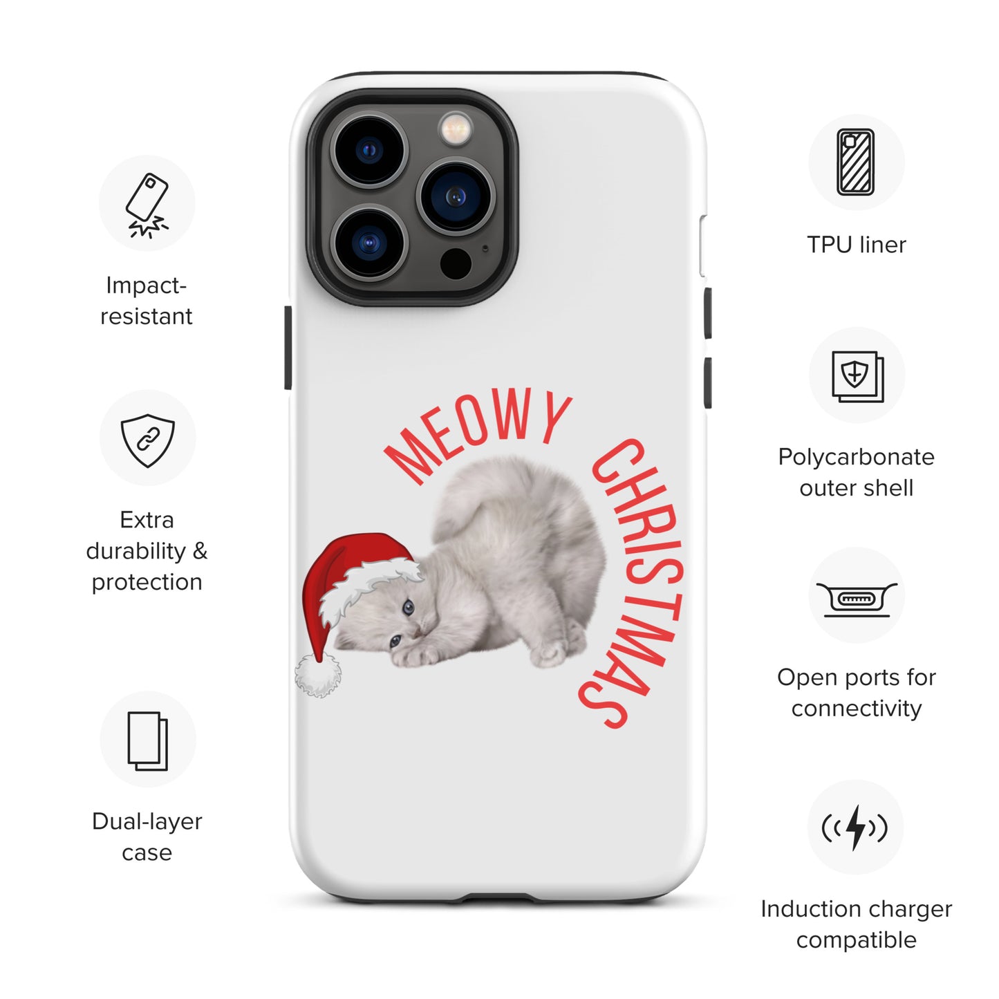 Meowy Christmas Tough Case for iPhone® - jaecrece