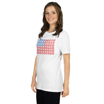 Smiley Face American Flag Unisex T-Shirt