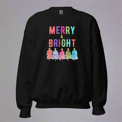 Merry and Bright Holiday Unisex Adult Sweatshirt, by jaecrece.com