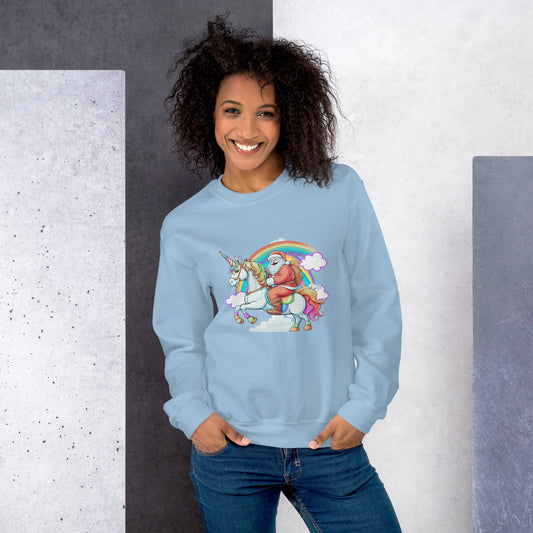 Santa Rides Unicorns Unisex Sweatshirt - jaecrece