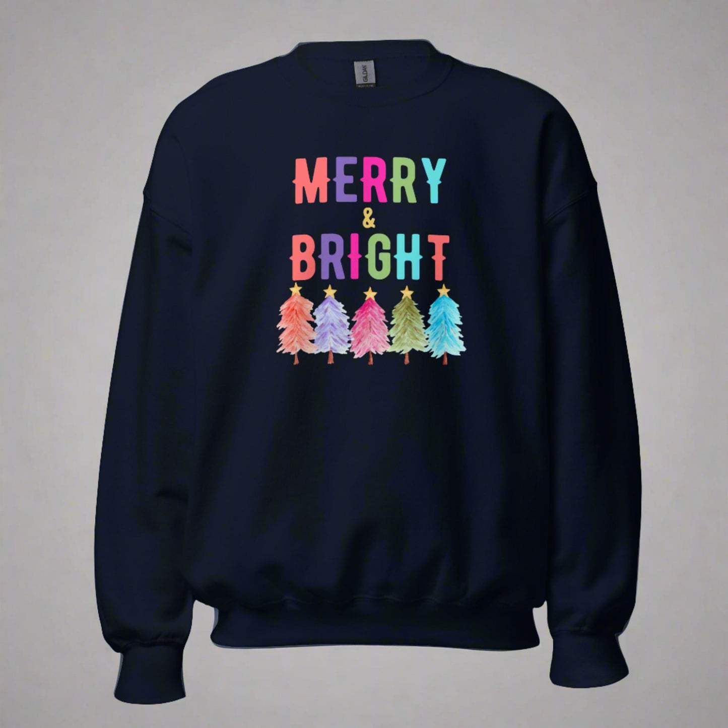 Merry and Bright Holiday Unisex Adult Sweatshirt, by jaecrece.com