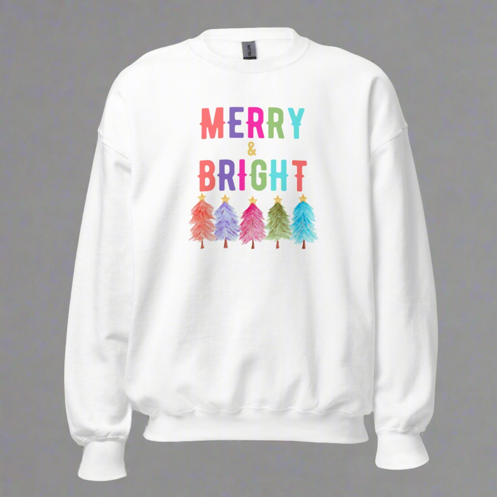 Merry and Bright Holiday Unisex Adult Sweatshirt, by jaecrece.com