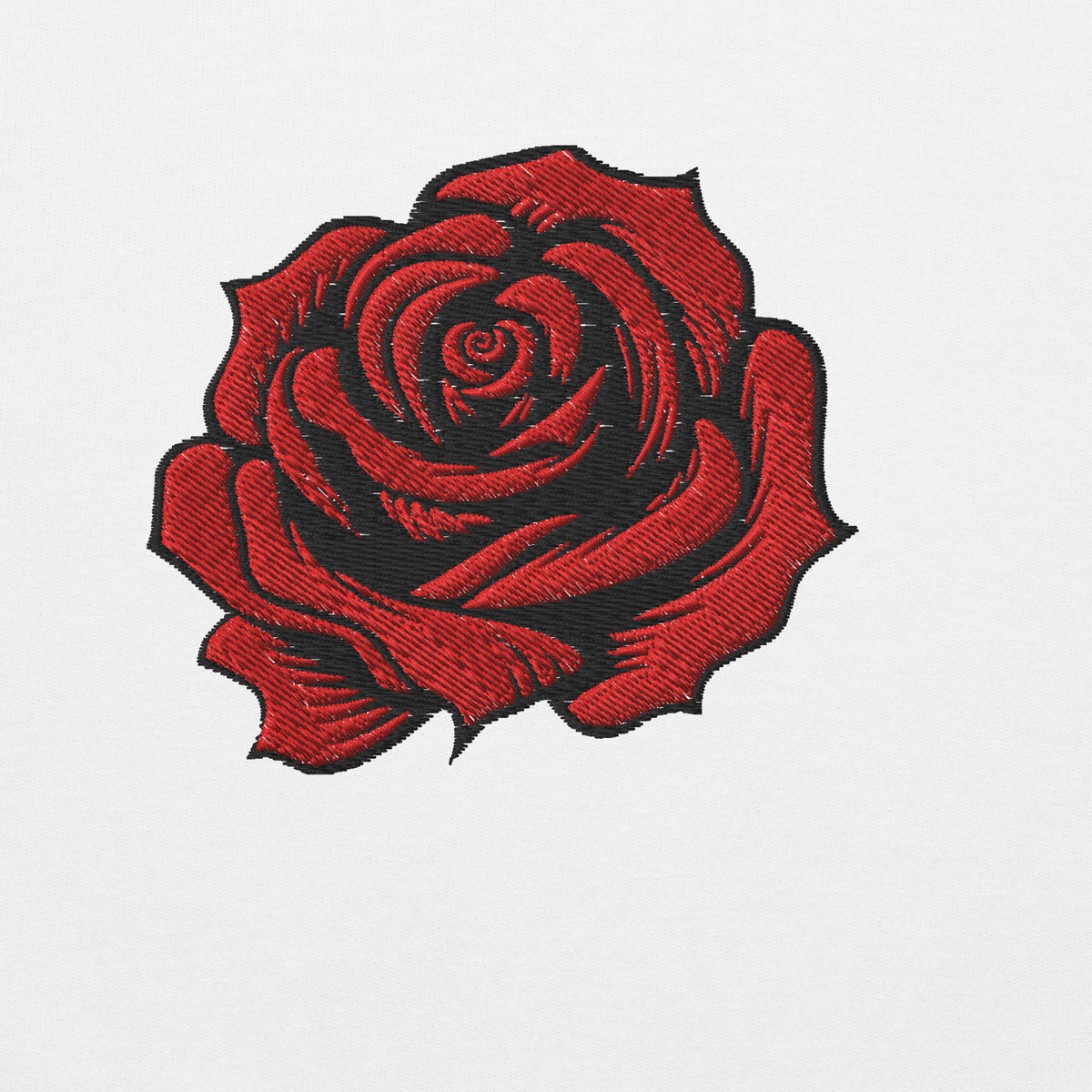 Embroidered Rose T Shirt for Women, June Birth Flower Gift, Tattoo Style Embroidery