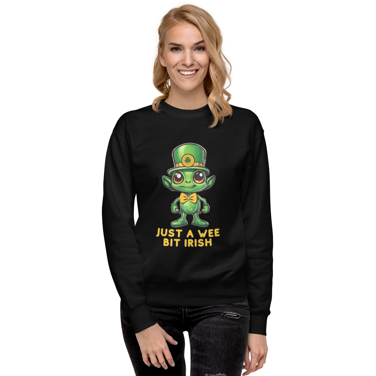 Just a Wee Bit Irish Alien Unisex Premium Sweatshirt