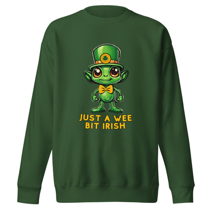 Just a Wee Bit Irish Alien Unisex Premium Sweatshirt