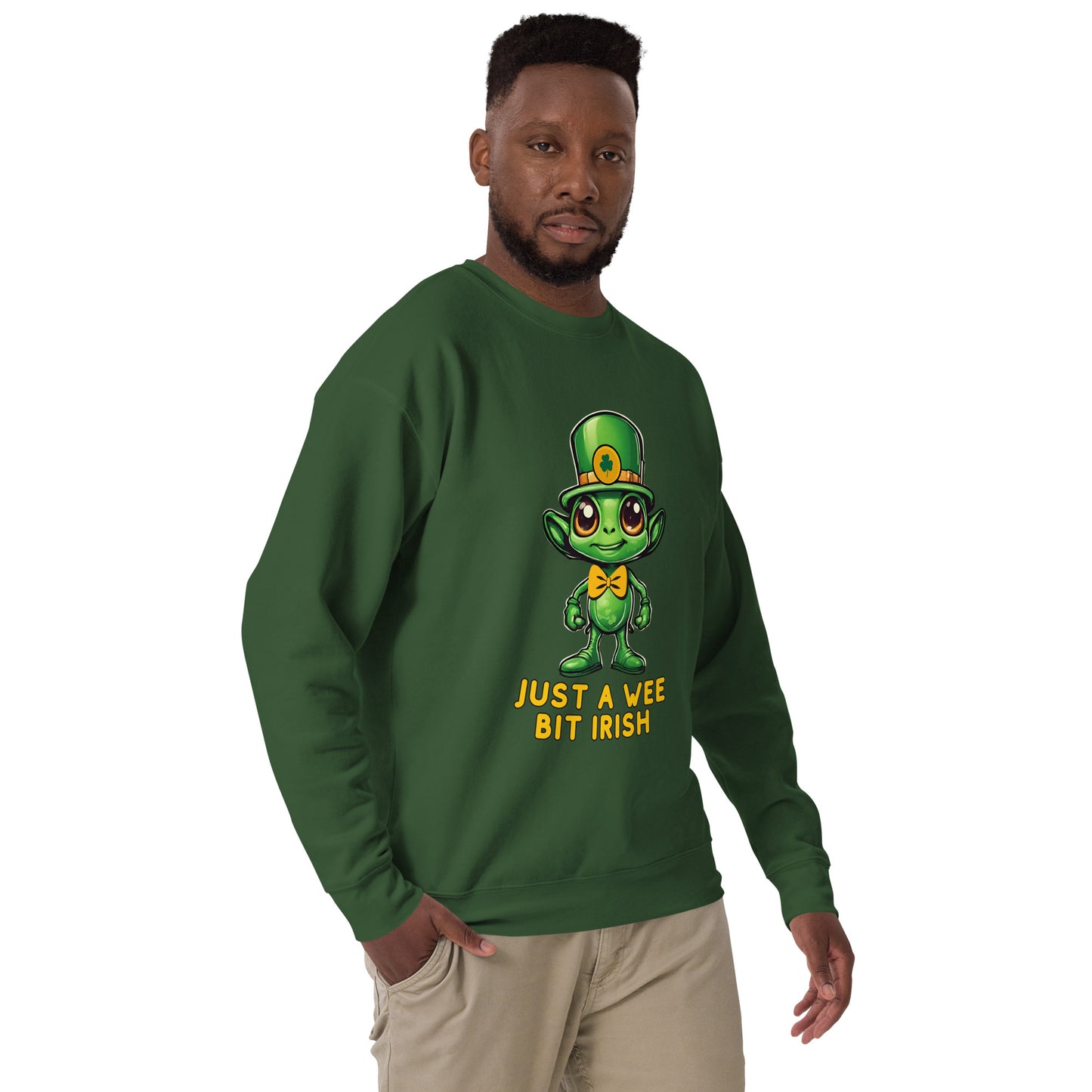 Just a Wee Bit Irish Alien Unisex Premium Sweatshirt