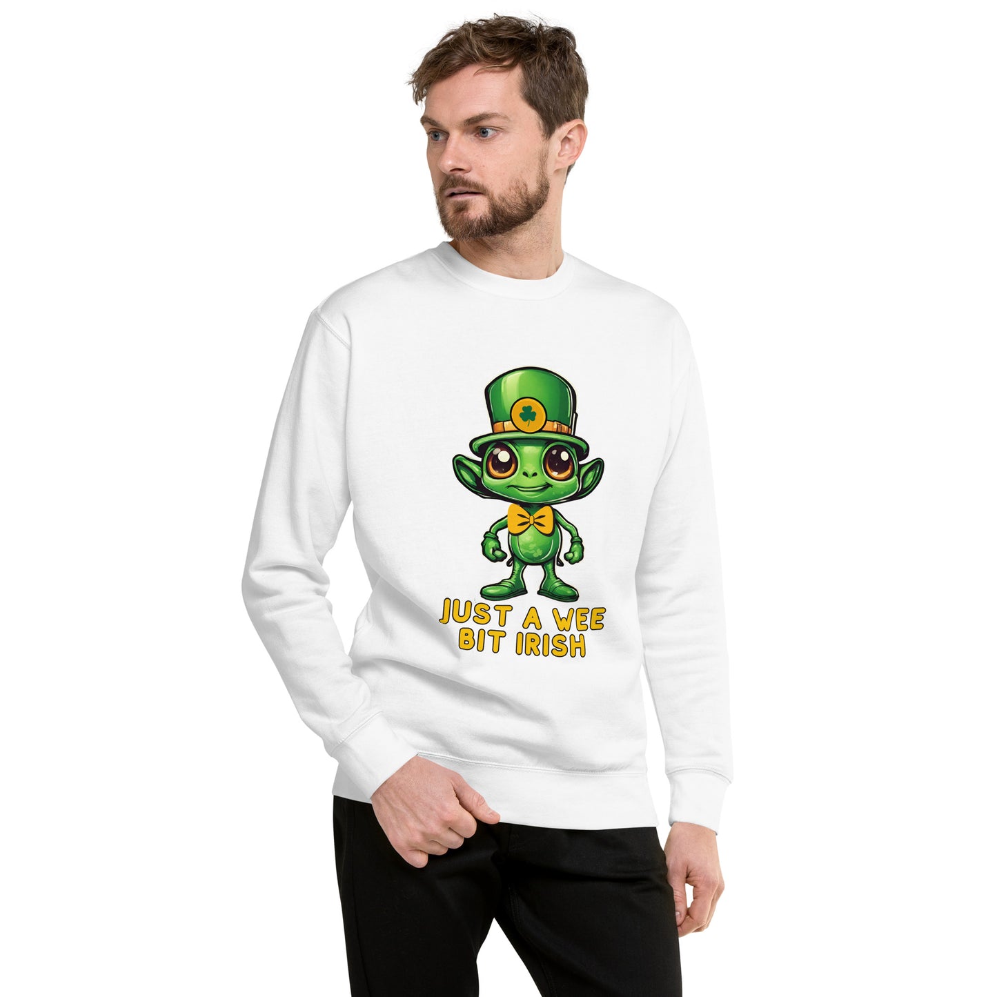 Just a Wee Bit Irish Alien Unisex Premium Sweatshirt