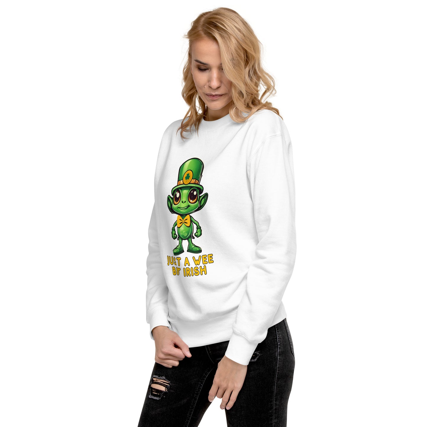 Just a Wee Bit Irish Alien Unisex Premium Sweatshirt