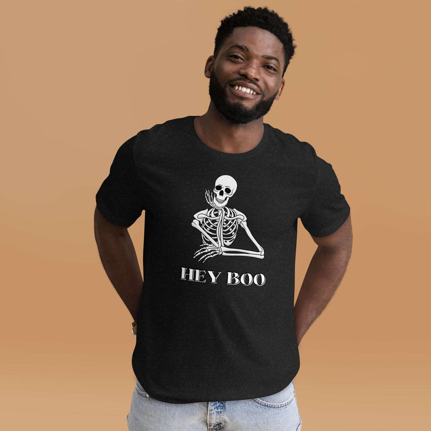 Hey Boo Skeleton Halloween Unisex t-shirt - jaecrece