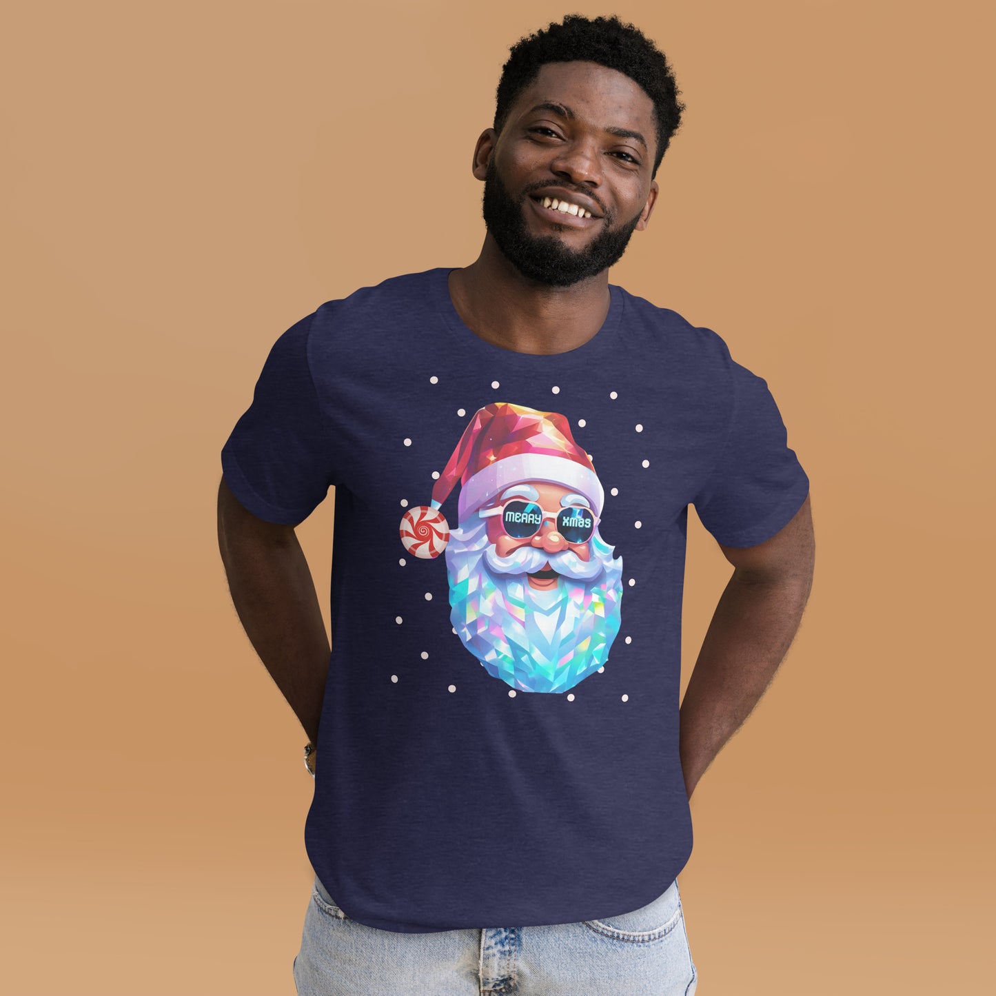 Santa Prism Merry Xmas Adult Tshirt