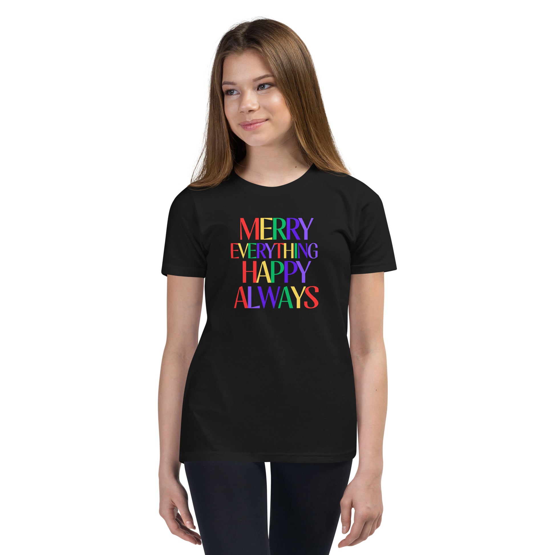 Merry Everything Happy Always Youth Short Sleeve T-Shirt - jaecrece