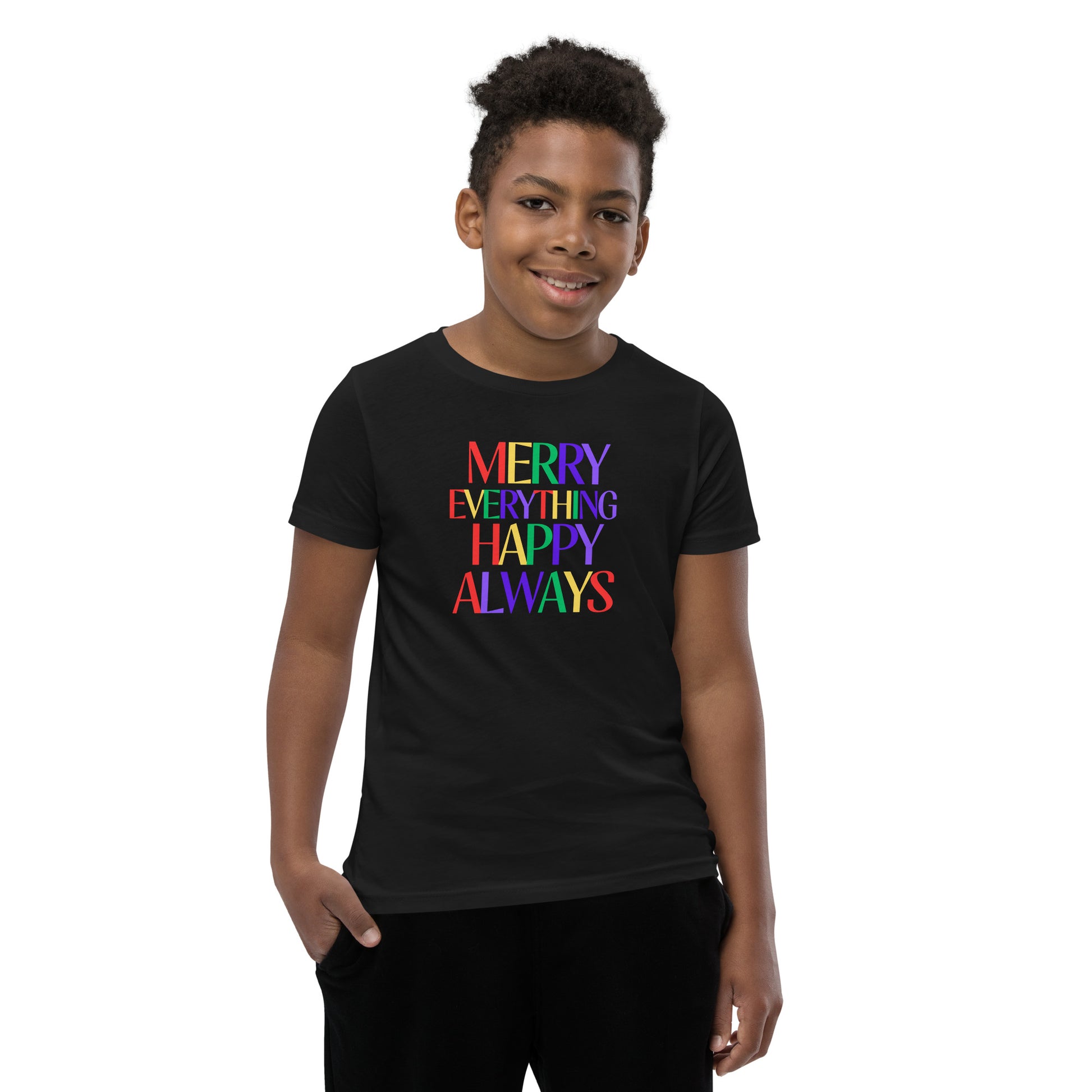 Merry Everything Happy Always Youth Short Sleeve T-Shirt - jaecrece