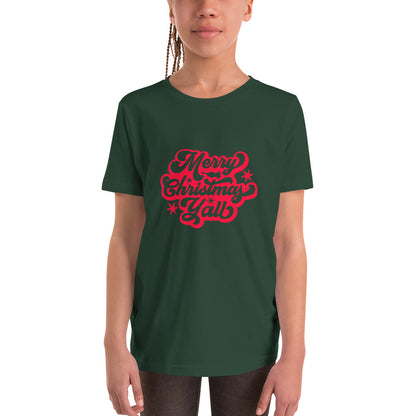 Merry Christmas Y’all Youth Short Sleeve T-Shirt - jaecrece