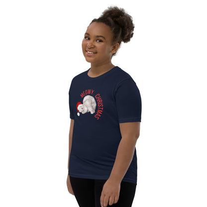 Meowy Christmas Youth Short Sleeve T-Shirt